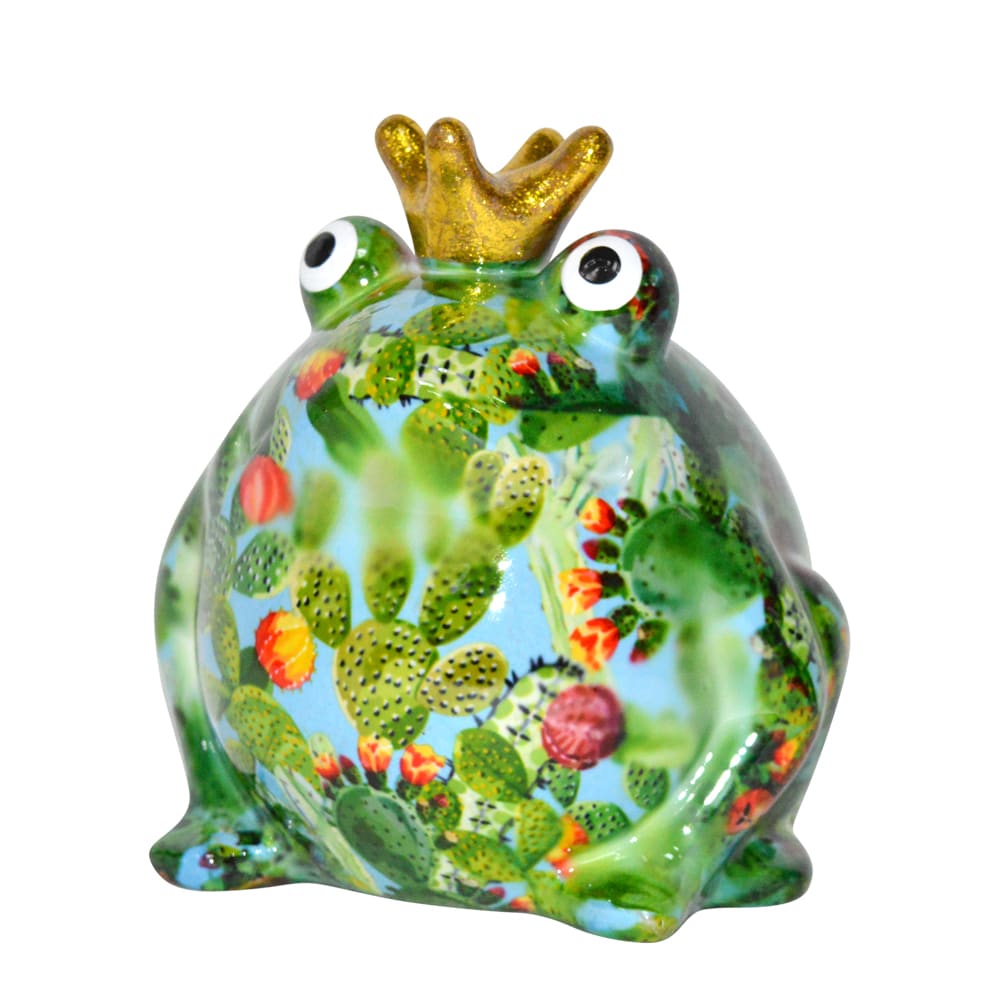 New ~ Ceramic Frog Shape Bank ~ Green Lt Green and White 
