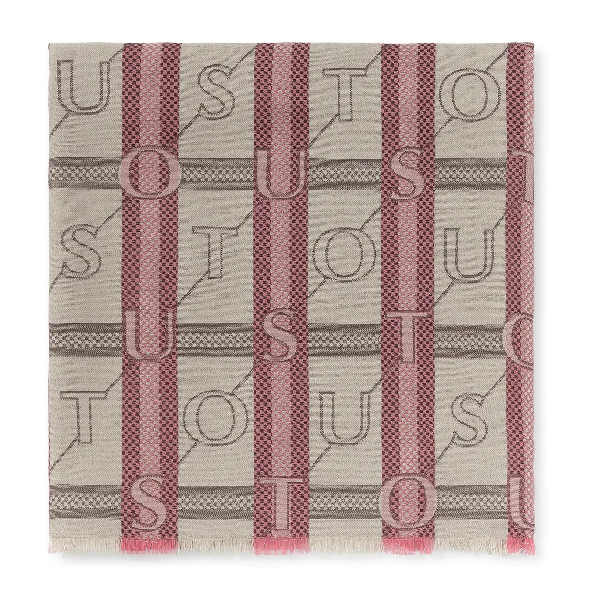 TOUS Beige and Pink Legacy Jacquard Scarf - per tutti